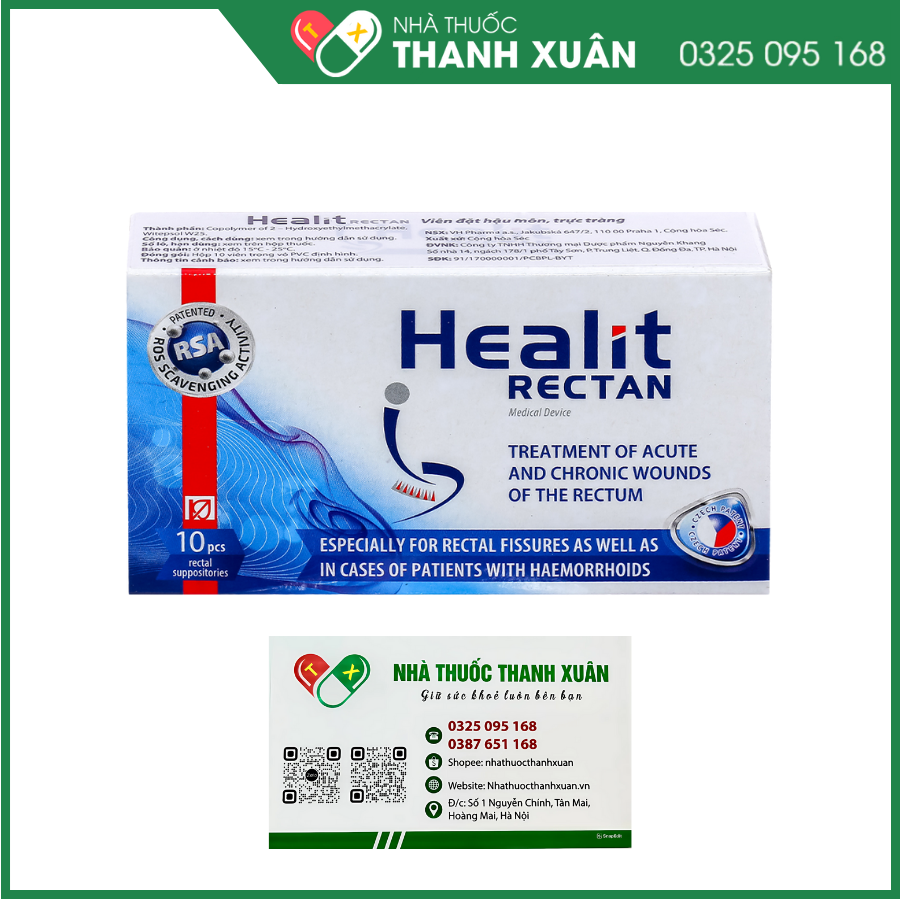 Healit Rectan viên đặt hậu môn hỗ trợ giảm các vết thương tại trực tràng, hậu môn